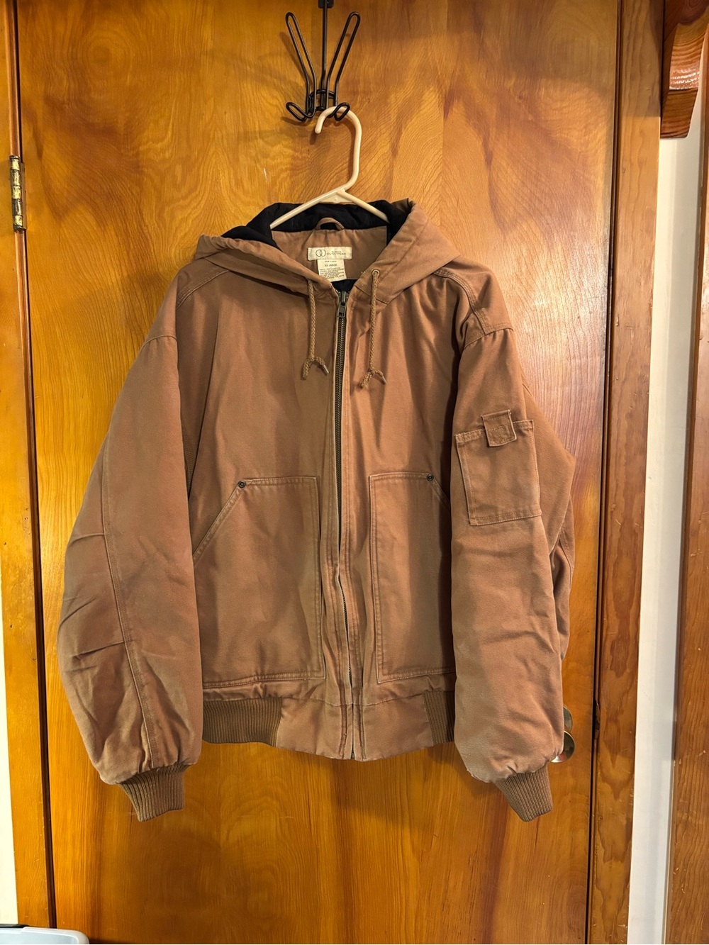 Men's Hooded Lightweight Shirt Jacket in Brown
